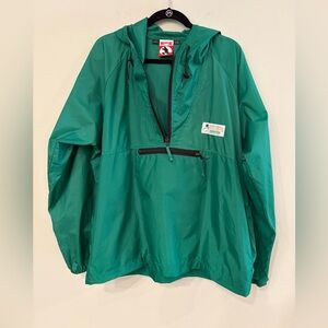 Vintage Mickey Inc. Large Green Half-Zip Windbreaker Jacket Preloved.